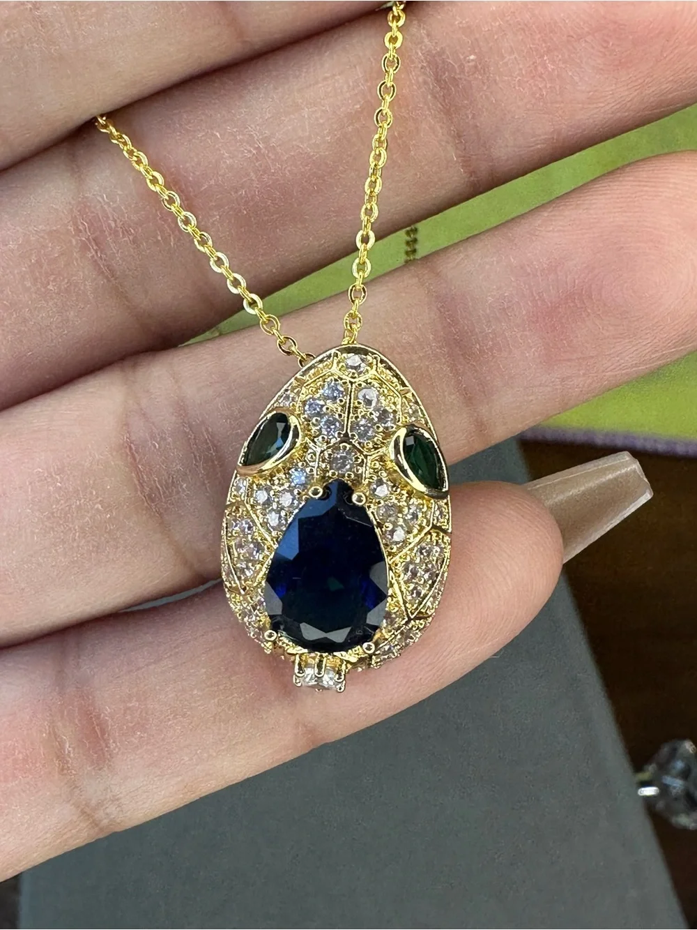 Zircon snake head brooch high-end necklace